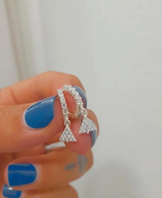 aros triangulares plata 925