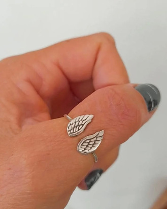 anillo alas plata 925